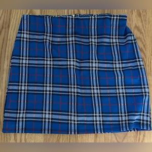 Blue Plaid Mini Skirt